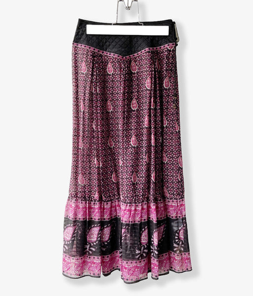 nowos/PRINTED SKIRT(BLACK)