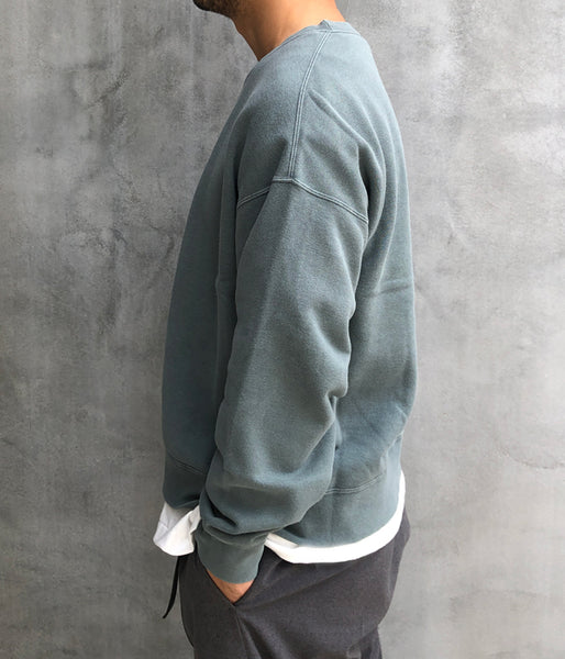 visvim/JUMBO SB SWEAT L/S DMGD (U.D.) (GREEN)
