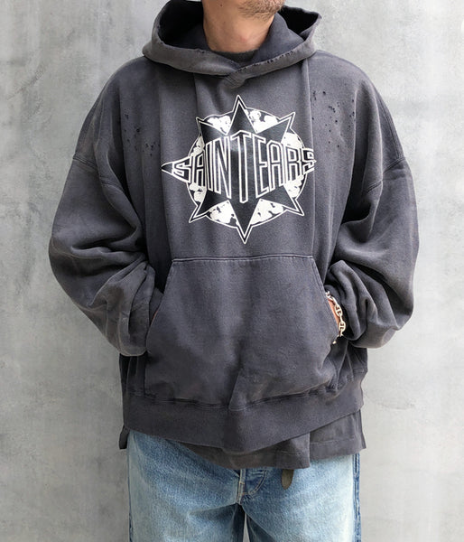 SAINT MICHAEL/DT_HOODIE/ST TEARS/BLACK
