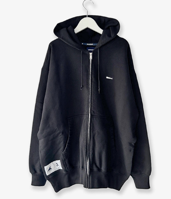 DESCENDANT ZIP HOODY サイズ 1 DESCENDANT/CACHALOT ZIP HOODY (BLACK)