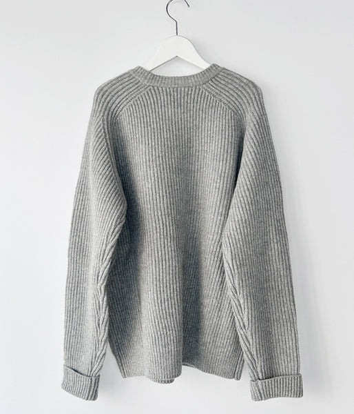 DESCENDANT/CLAM CREW NECK KNIT (GRAY)