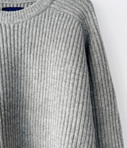 DESCENDANT/CLAM CREW NECK KNIT (GRAY)