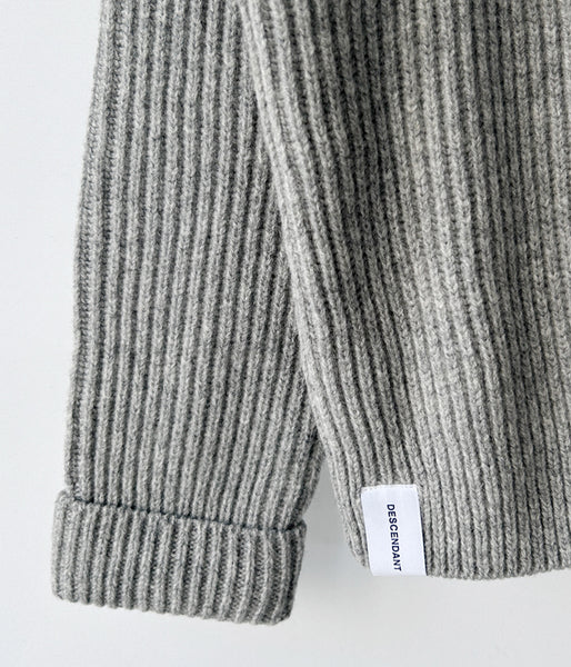 DESCENDANT/CLAM CREW NECK KNIT (GRAY)