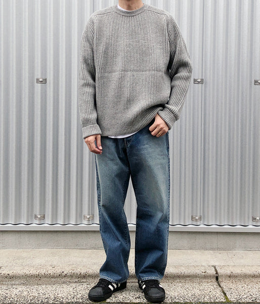 DESCENDANT/CLAM CREW NECK KNIT (GRAY)