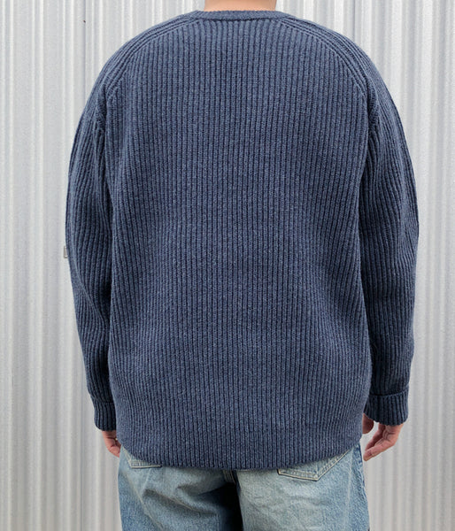DESCENDANT/CLAM CREW NECK KNIT (NAVY)