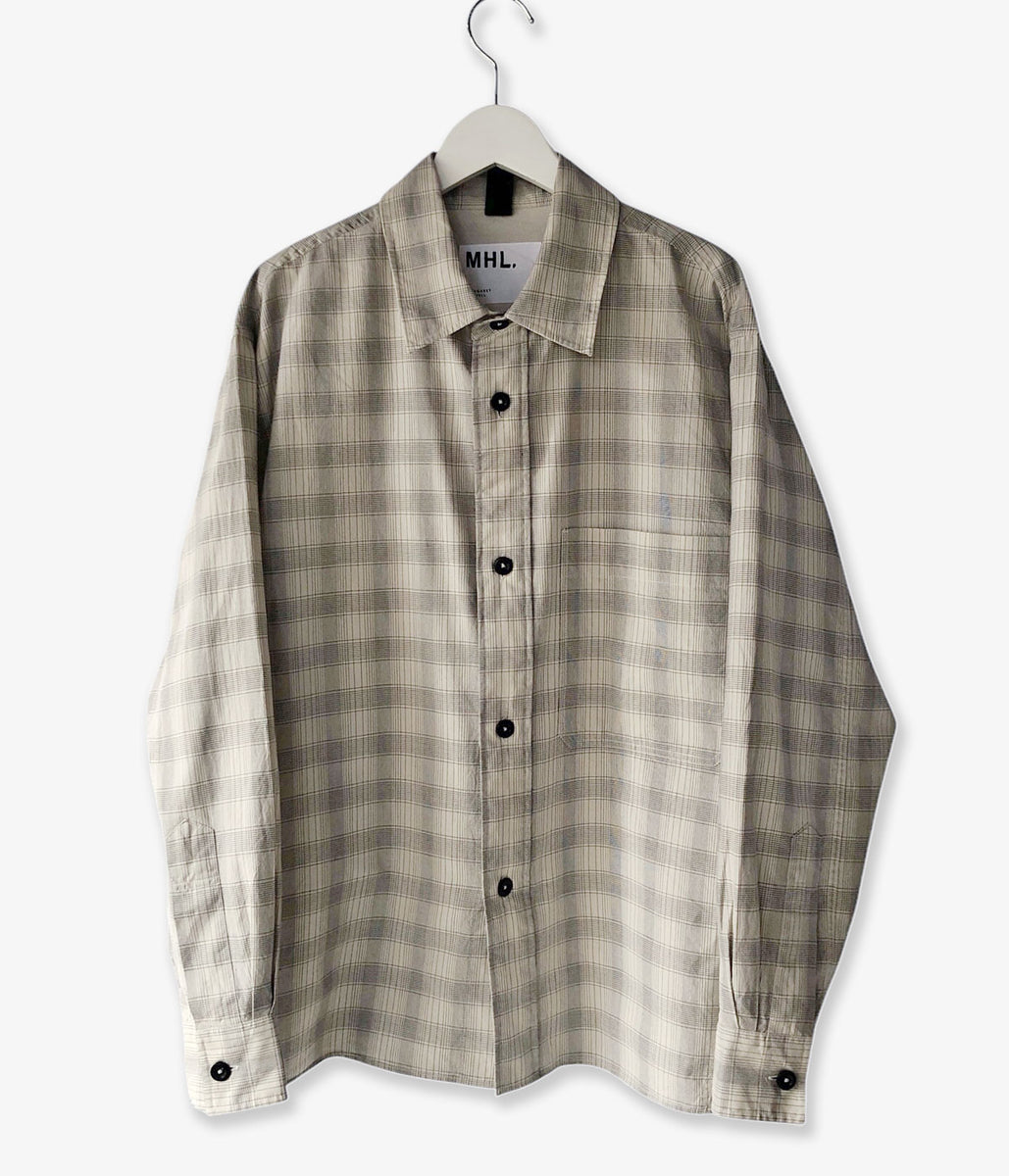 MAX80%OFF／セール開催中 MHL./WORKWEAR (ECRU) SHIRTING COTTON CHECK トップス
