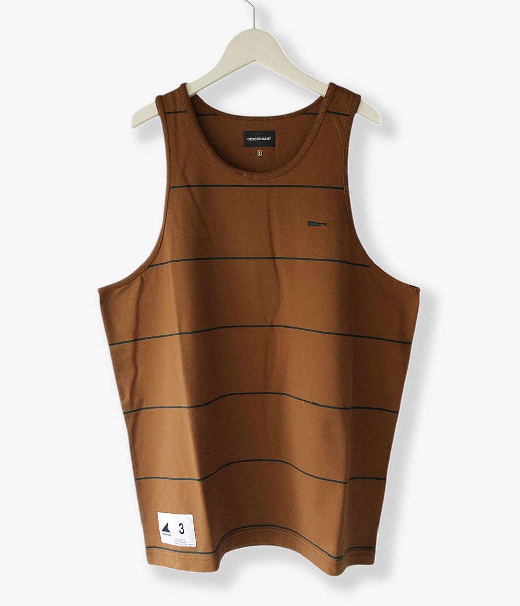 トップス WAX  Stripe tank top    Kahki WAX Stripe tank top Kahki Mサイズ WAX Stripe tank top Kahki