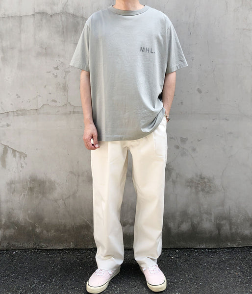 MHL./FADED PRINTED COTTON JERSEY (MID GREY)
