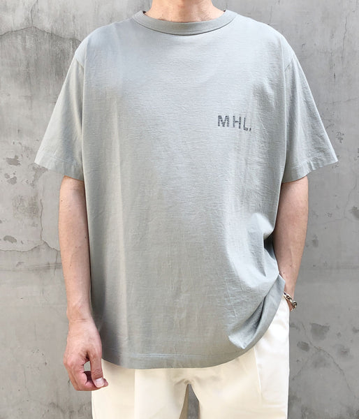 MHL./FADED PRINTED COTTON JERSEY (MID GREY)