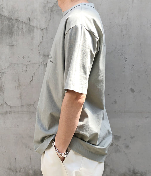MHL./FADED PRINTED COTTON JERSEY (MID GREY)