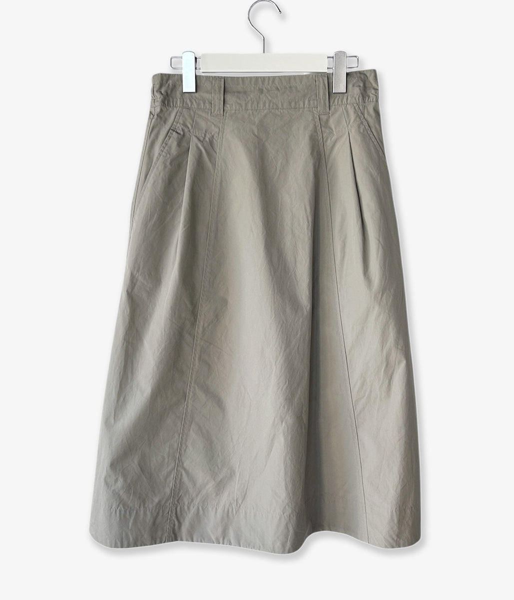 MHL./FINE COMPACT COTTON POPLIN SKIRT (TAUPE)