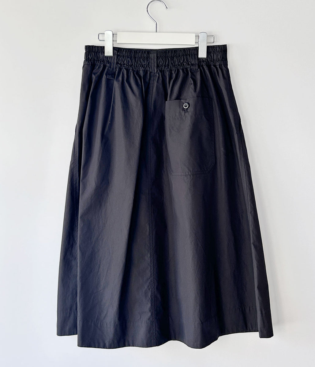 MHL./FINE COMPACT COTTON POPLIN SKIRT (BLACK)