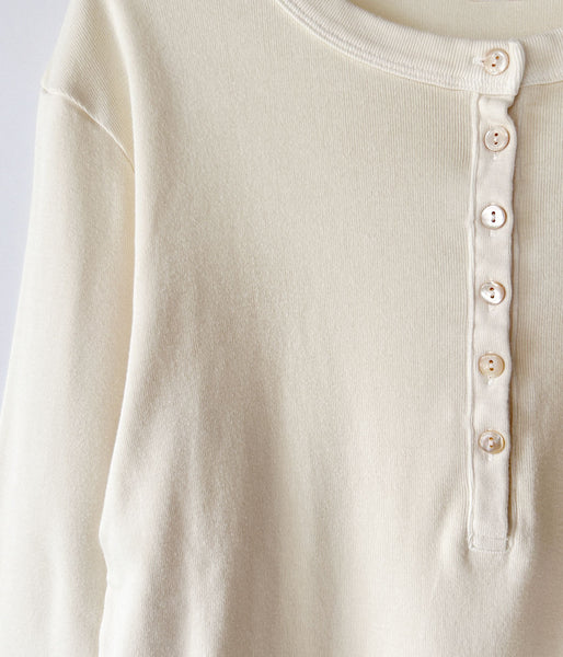 blurhms ROOTSTOCK/CLASSIC RIB HENLEY-NECK L/S (DustIvory)
