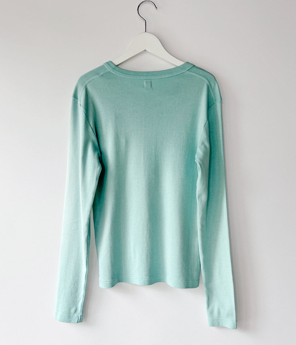 blurhms ROOTSTOCK/CLASSIC RIB HENLEY-NECK L/S (FadeSulfurMint)