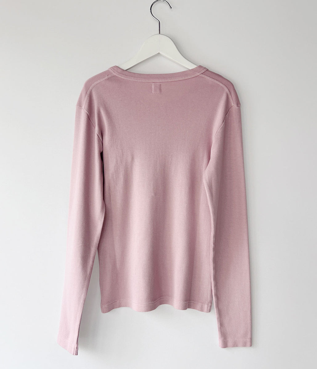 blurhms ROOTSTOCK/CLASSIC RIB HENLEY-NECK L/S (FadeSulfurRose)