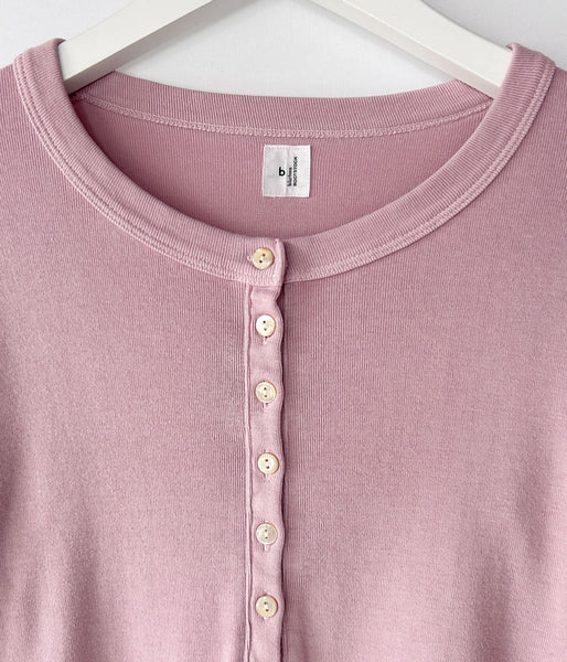 blurhms ROOTSTOCK/CLASSIC RIB HENLEY-NECK L/S (FadeSulfurRose)