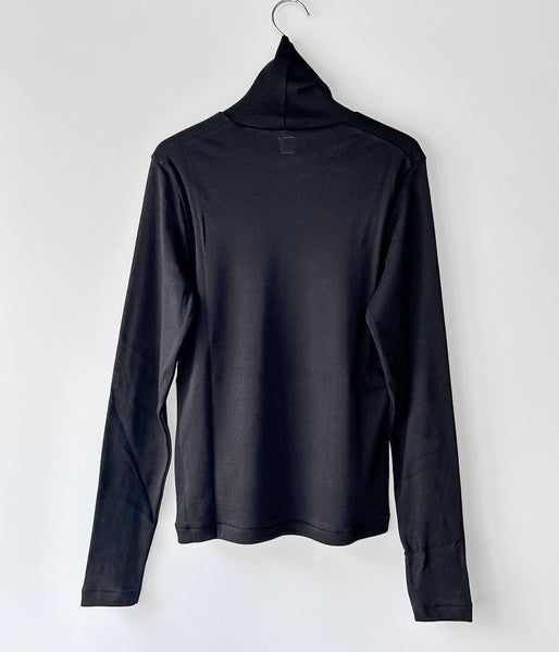 blurhms ROOTSTOCK/SILK COTTON RIB TURTLE-NECKL/S (BLACK)