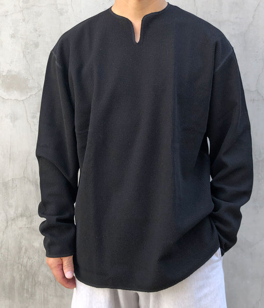blurhms ROOTSTOCK/ROUGH&SMOOTH THERMAL OVER NECK LS (BLACK)