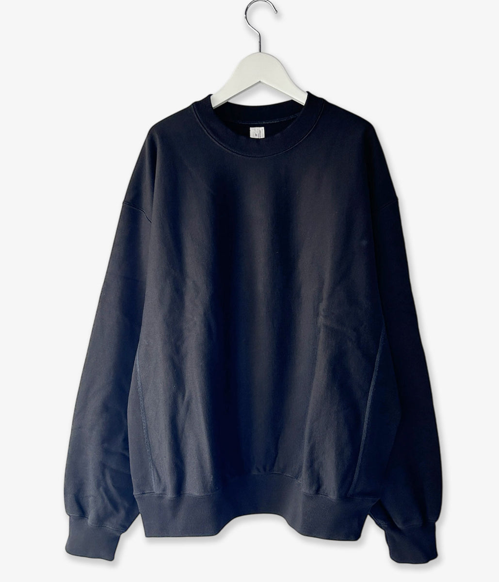 トップス blurhmsROOTSTOCK Soft&Hard Sweat NAVY blurhms ROOTSTOCK/SOFT&HARD SWEAT CREW-NECK P/O WIDE (BLACK)