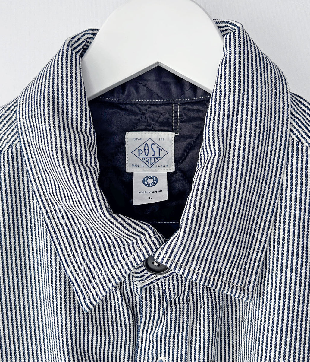 DESCENDANT/CRA90 HICKORY STRIPE JACKET POST O'ALLS (NAVY)