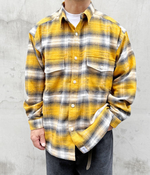 DESCENDANT/VANNING PLAID LS SHIRT (YELLOW)