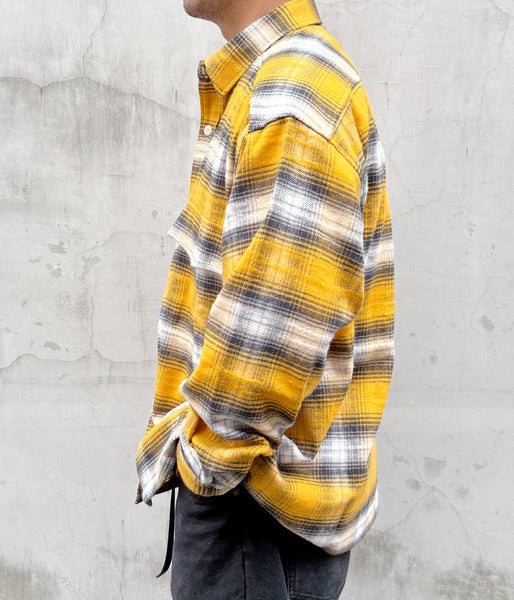 DESCENDANT/VANNING PLAID LS SHIRT (YELLOW)