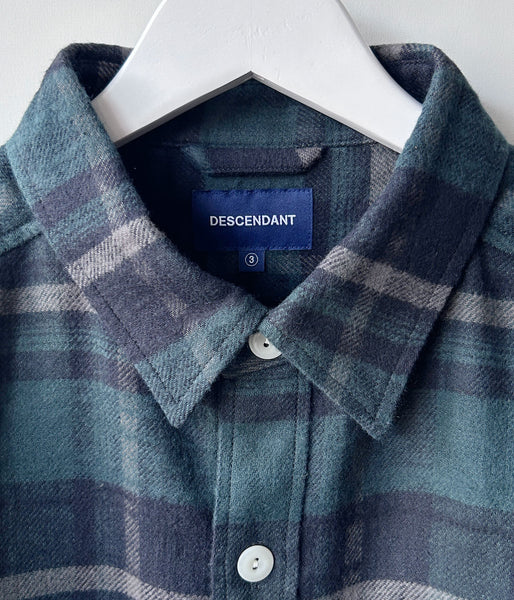 DESCENDANT/VANNING PLAID LS SHIRT (GREEN)