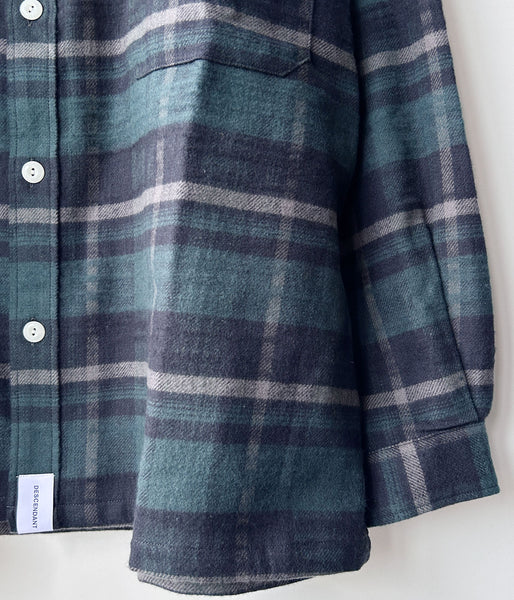 DESCENDANT/VANNING PLAID LS SHIRT (GREEN)