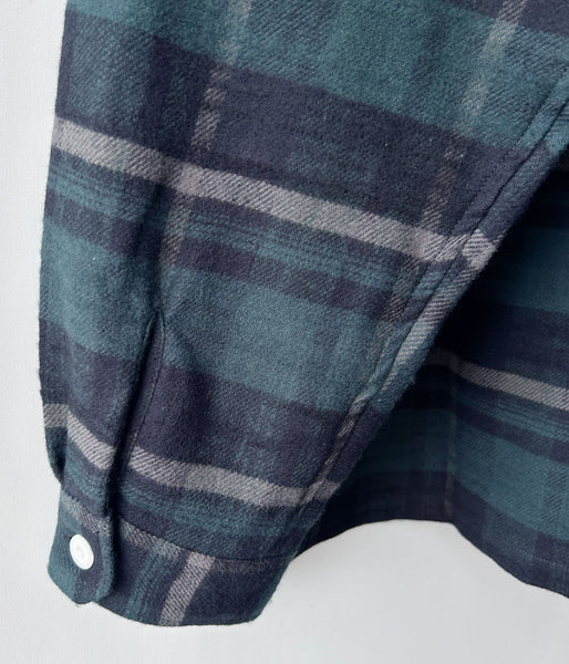 DESCENDANT/VANNING PLAID LS SHIRT (GREEN)