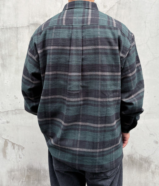 DESCENDANT/VANNING PLAID LS SHIRT (GREEN)