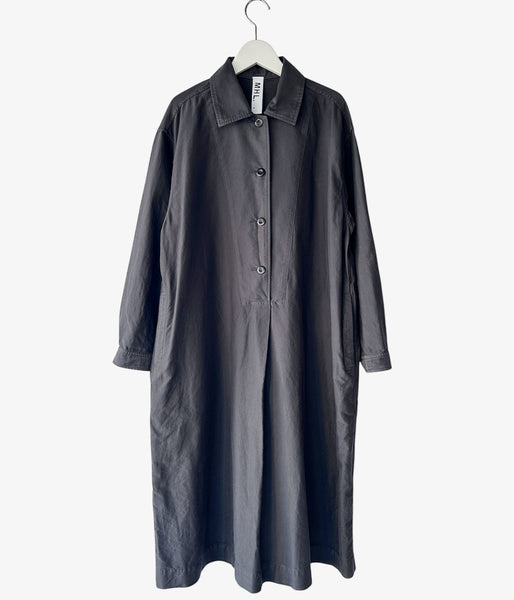 MHL./GARMENT DYE COTTON MOLESKIN DRESS (BLACK)