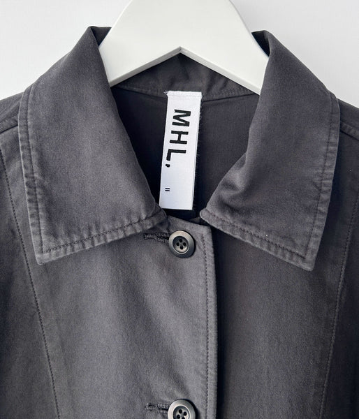 MHL./GARMENT DYE COTTON MOLESKIN DRESS (BLACK)