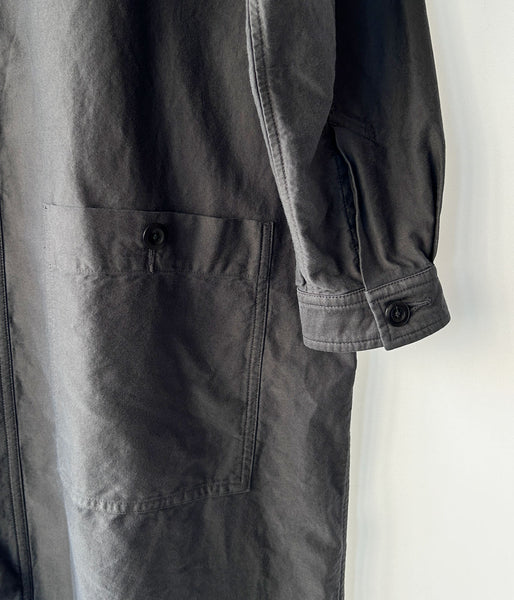MHL./GARMENT DYE COTTON MOLESKIN DRESS (BLACK)
