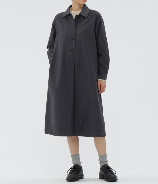 MHL./GARMENT DYE COTTON MOLESKIN DRESS (BLACK)