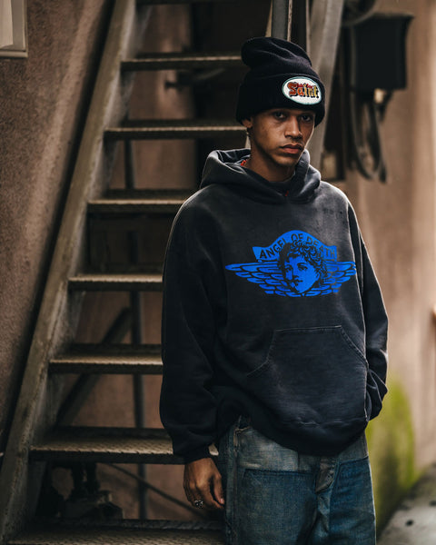 SAINT MICHAEL/HOODIE/ANGEL/BLACK