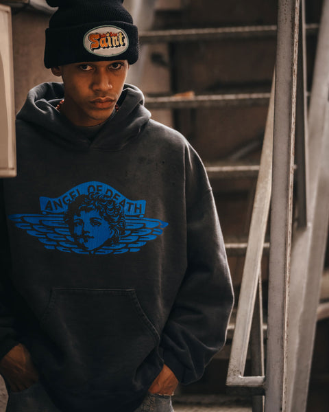 SAINT MICHAEL/HOODIE/ANGEL/BLACK