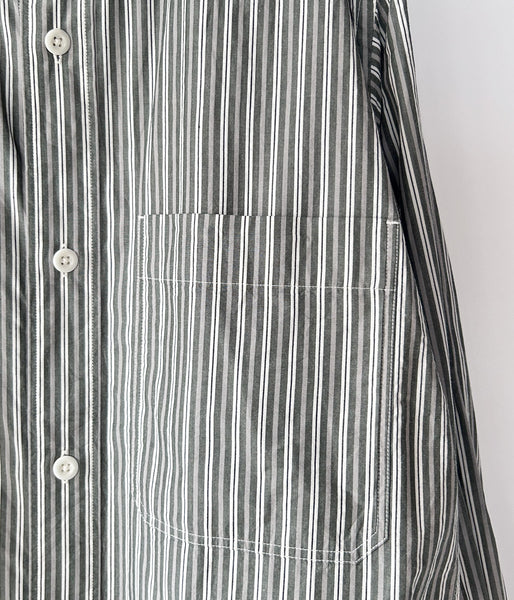 MHL./TWO TONE COTTON STIRIPE SHIRT (DARK GREEN)