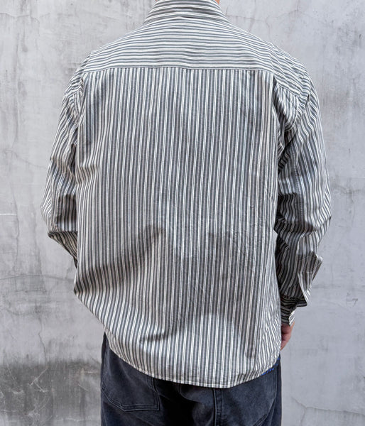 MHL./TWO TONE COTTON STIRIPE SHIRT (DARK GREEN)