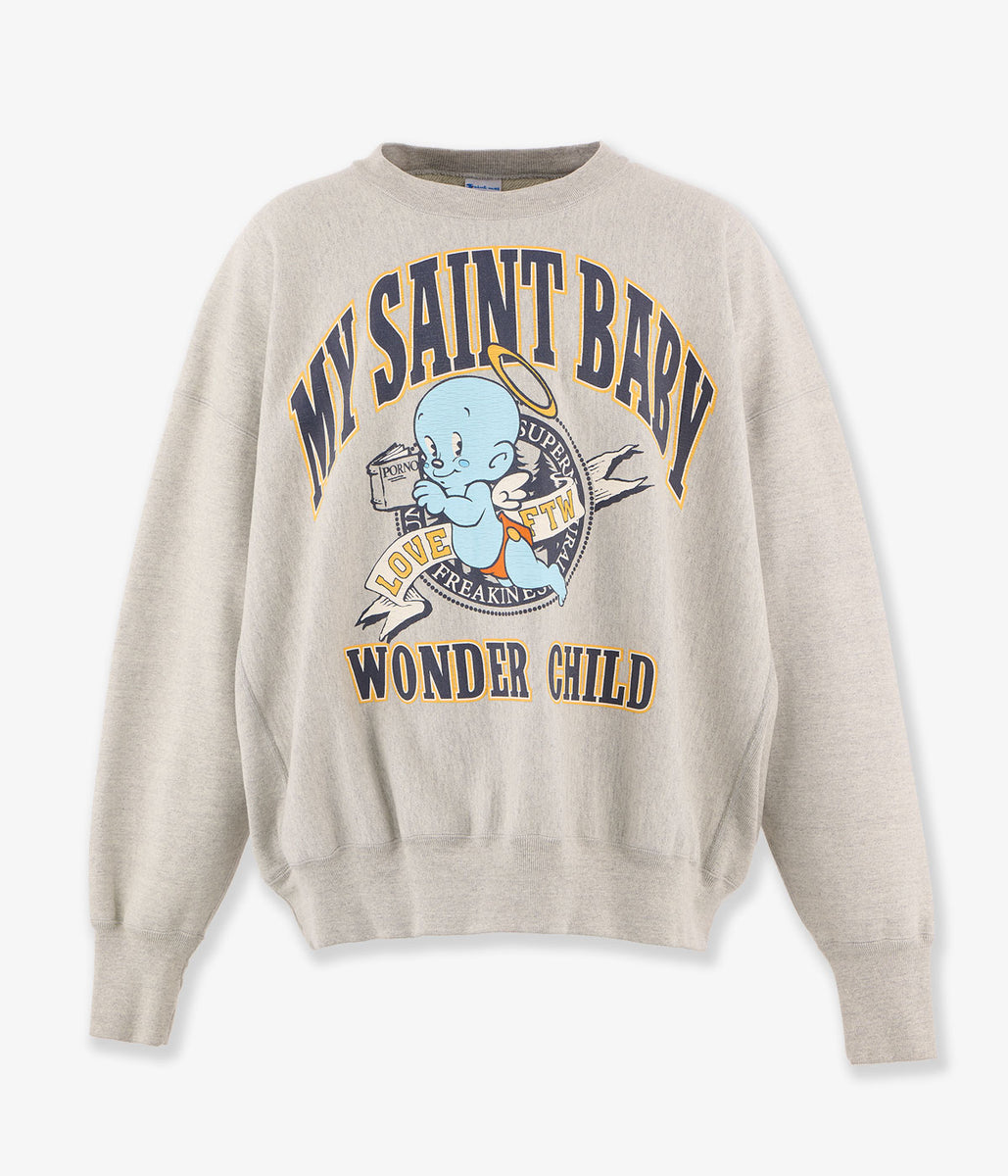 SAINT MICHAEL/CRW NECK SWT/BABY MICAHEL/GRY