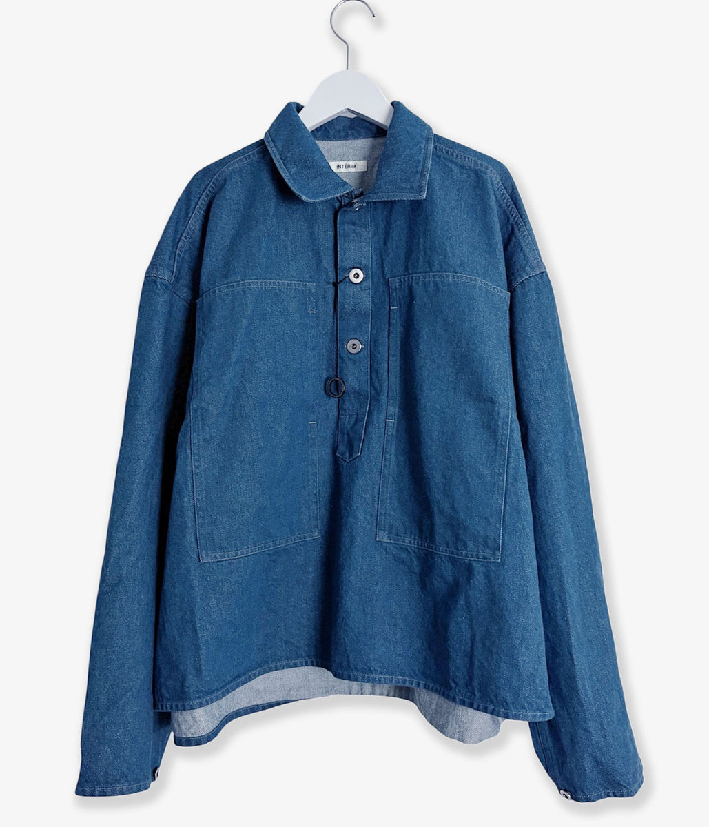 INTERIM/BLUE SHUTTLE DENIM HYPER BIG SINGLE NEEDLE US ARMY PULLOVER JA