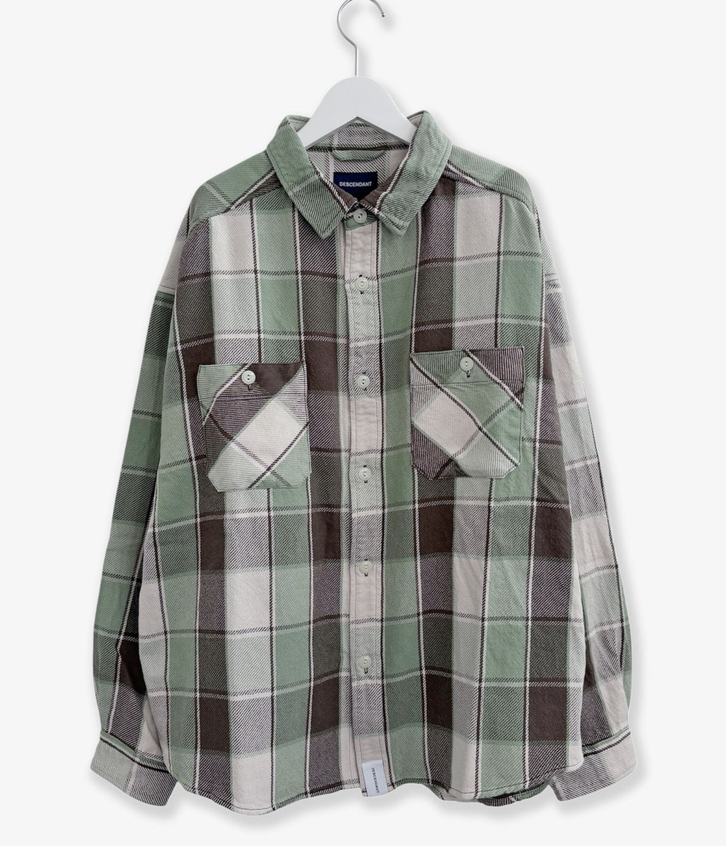 DESCENDANT/VANNING PLAID LS SHIRT (GREEN)