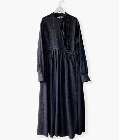 WRYHT/KNOTTED ASYMMETRY FRONT DRESS (BLACK)