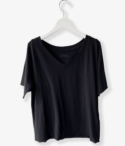 nowos/V NECK TEE(BLACK)