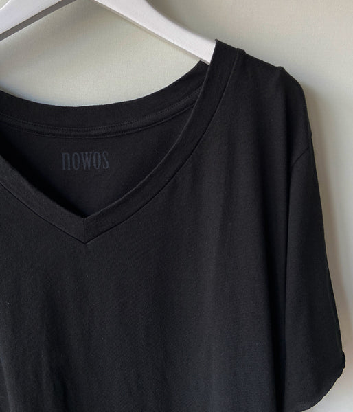 nowos/V NECK TEE(BLACK)