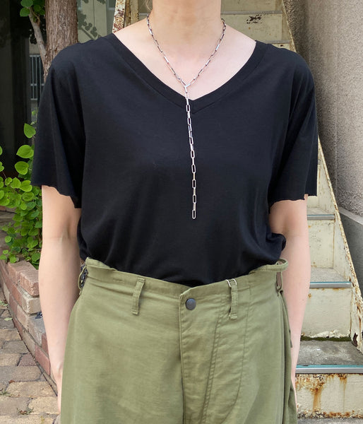 nowos/V NECK TEE(BLACK)