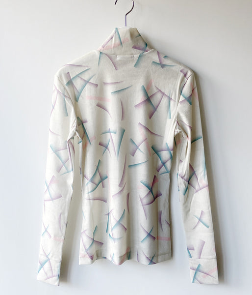FUMIKA_UCHIDA/FLOCKY PRINTED TULLE TURTLENECK TOP(IVORY)
