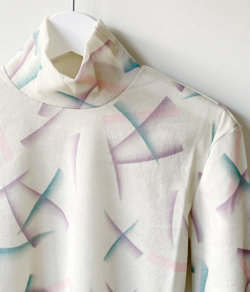 FUMIKA_UCHIDA/FLOCKY PRINTED TULLE TURTLENECK TOP(IVORY)