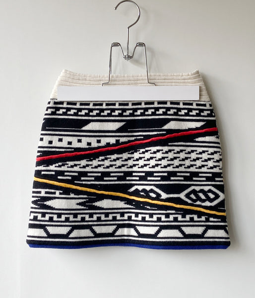 FUMIKA_UCHIDA/JACQUARD KNITTED MINI SKIRT(BLACK×WHITE PATTERN)