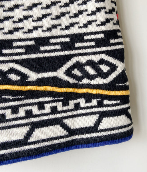 FUMIKA_UCHIDA/JACQUARD KNITTED MINI SKIRT(BLACK×WHITE PATTERN)