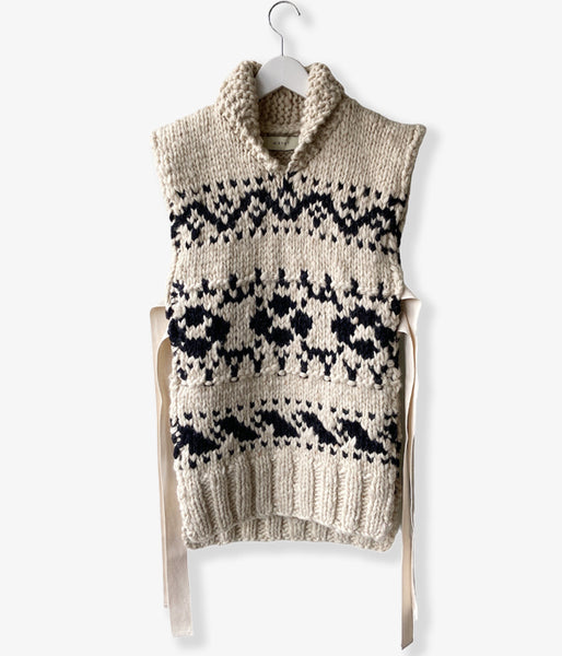 WRYHT/COWICHAN HAND SWATER VEST(BONE)